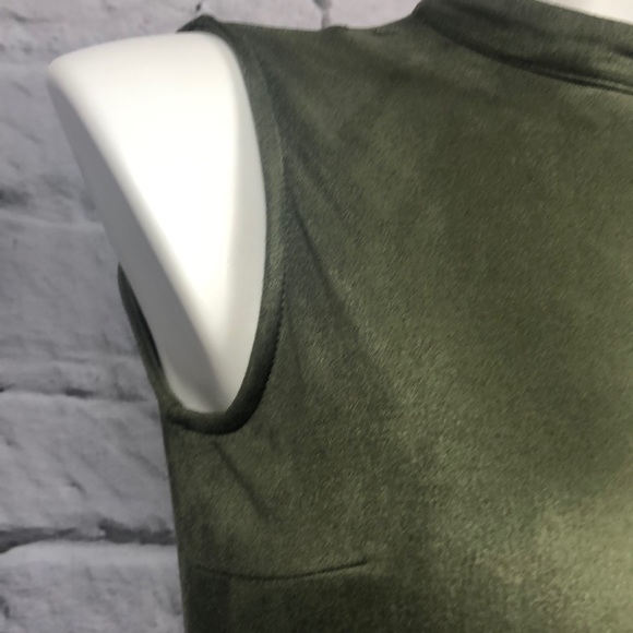 I LE New York olive green laser cut hem dress 10 - Picture 4 of 8